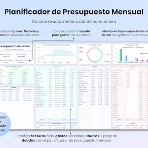 Presupuesto Anual Mensual, Finanzas Personales, Control de Gastos, 50 ...