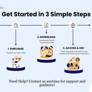 Purchase process steps description:
1. Complete your order on Etsy. 
2. Download the PDF file in Etsy order.
3. Access & use your new tool effortlessly.