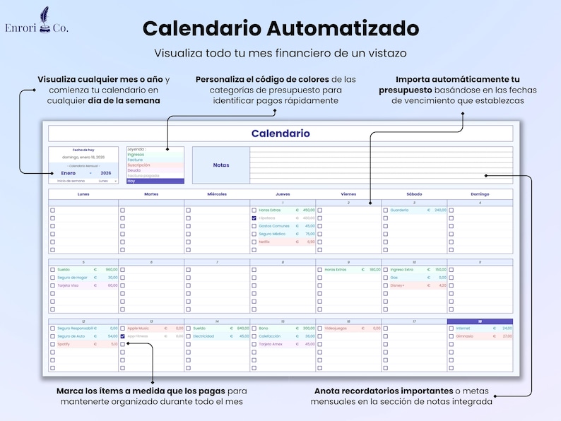 Presupuesto Anual Mensual, Finanzas Personales, Control de Gastos, 50 ...