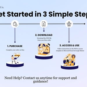 Purchase process steps description:
1. Complete your order on Etsy. 
2. Download the PDF file in Etsy order.
3. Access & use your new tool effortlessly.