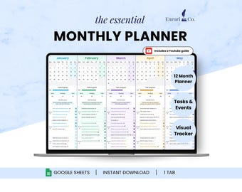 Planificador mensual, Calendario mensual, Lista de tareas, Rastreador de tareas, Planificador semanal diario, Horario diario, Lista de tareas anual, Agenda, Hojas de cálculo de Google