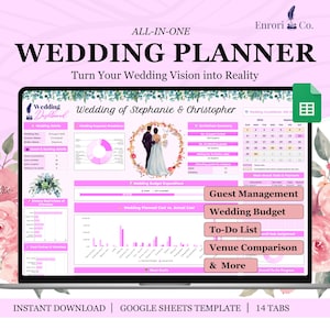 Hochzeitsplaner Tabelle Hochzeit Budget Tracker Hochzeitsgästeliste Checkliste Hochzeit Timeline Checkliste Hochzeitsplaner Geschenk Google Sheets