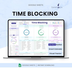 タイムブロッキングプランナー、ウィークリープランナー、デイリースケジュールプランナー、タスクトラッカー、ToDoリスト、デイリーチェックリスト、習慣トラッカー、アジェンダGoogleスプレッドシート