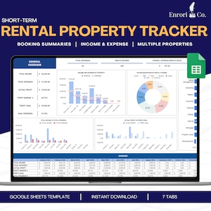 Rental Airbnb Template Income Expense Tracker Airbnb Host Template Vacation Rental Property Management Profit Loss Vrbo Booking Google Sheet