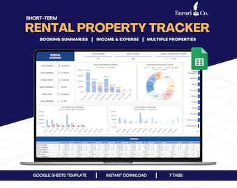 Rental Airbnb Template Income Expense Tracker Airbnb Host Template Vacation Rental Property Management Profit Loss Vrbo Booking Google Sheet