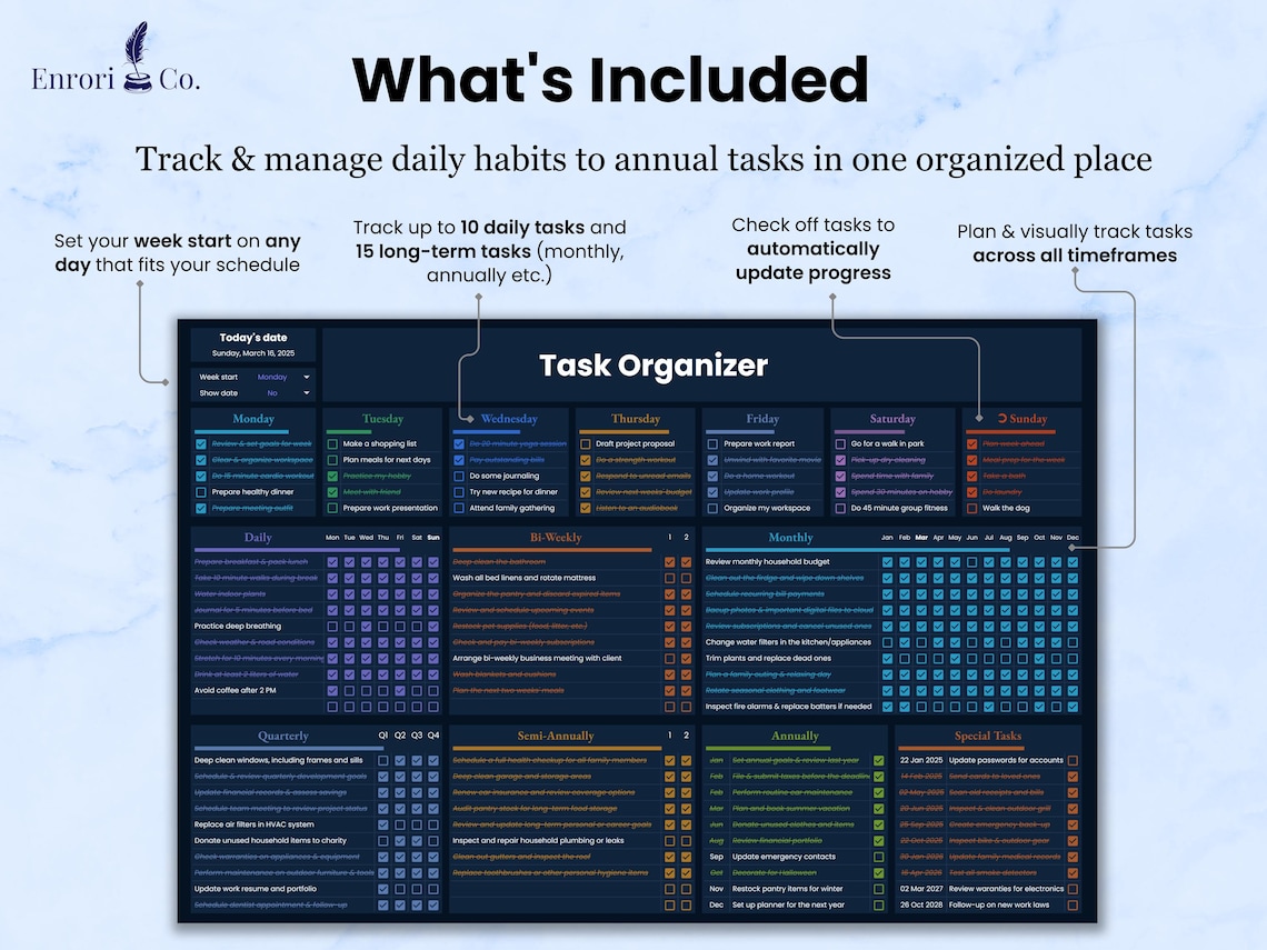 To Do List, Task Tracker, Daily Weekly Planner, Daily Schedule, Monthly ...