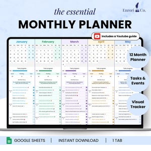 Planner mensile, Calendario mensile, Lista delle cose da fare, Monitoraggio attività, Planner giornaliero e settimanale, Programma giornaliero, Elenco attività annuali, Agenda, Fogli Google