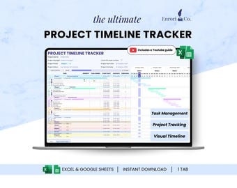 Project Timeline Tracker, Gantt Chart, Small Business Project Planner, Task Tracker, To Do List, Project Management, Google Sheets Template