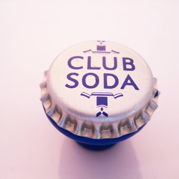 Club Soda Bottle Cap Knob - Blue - Blue - Blue