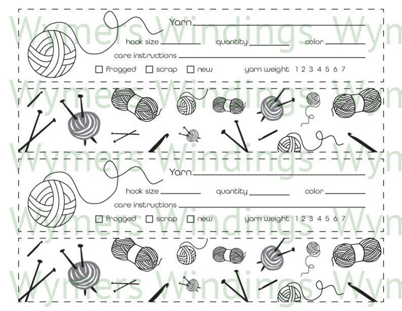 Prinatable Yarn Label Printable Yarn Cake Label, Pdf Download, Skein Tag, Printable Yarn Tag ...