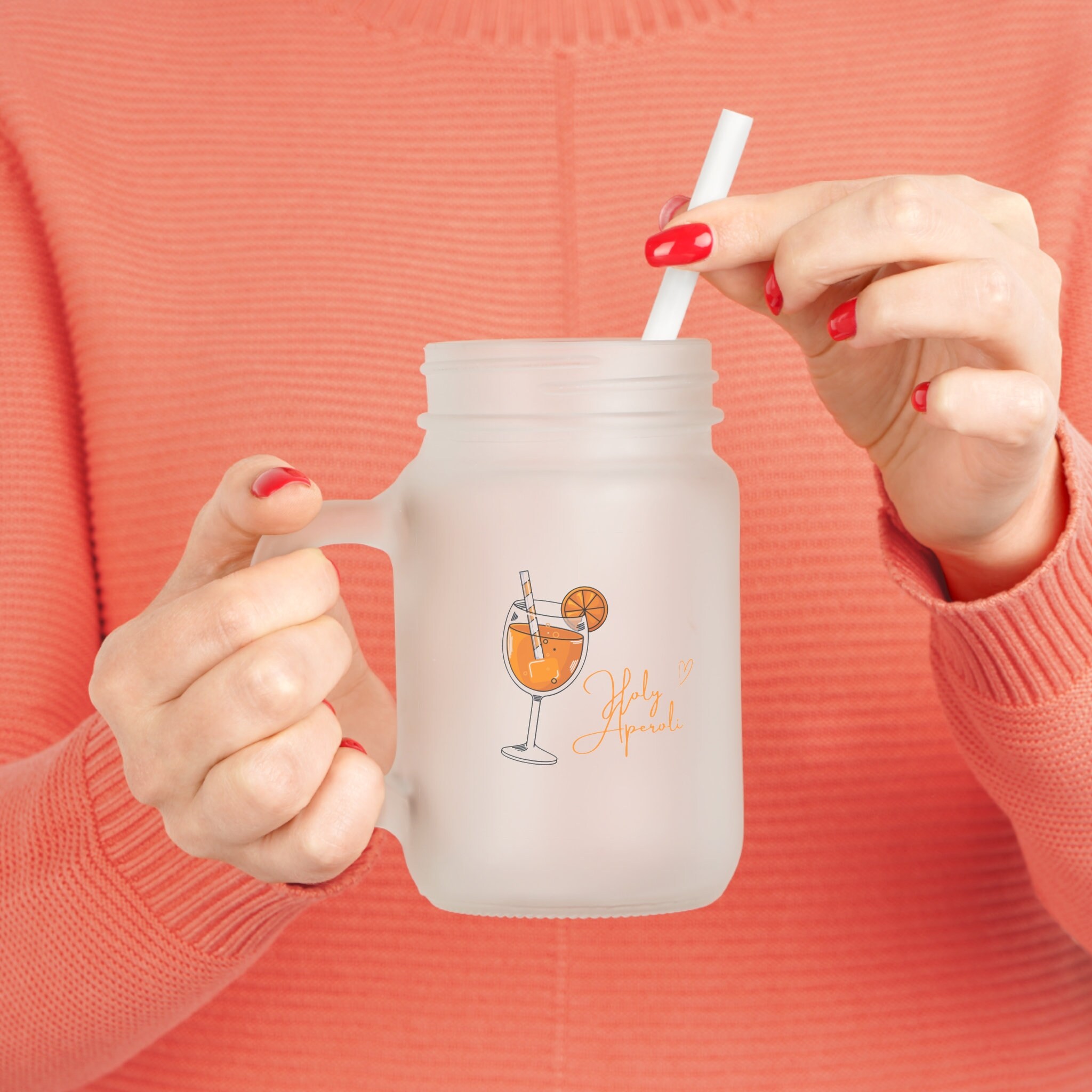 Drinking glass water glass screw-top glass glass jar Aperol Spritz Holy Aperoli Orange Prosecco Aperitif