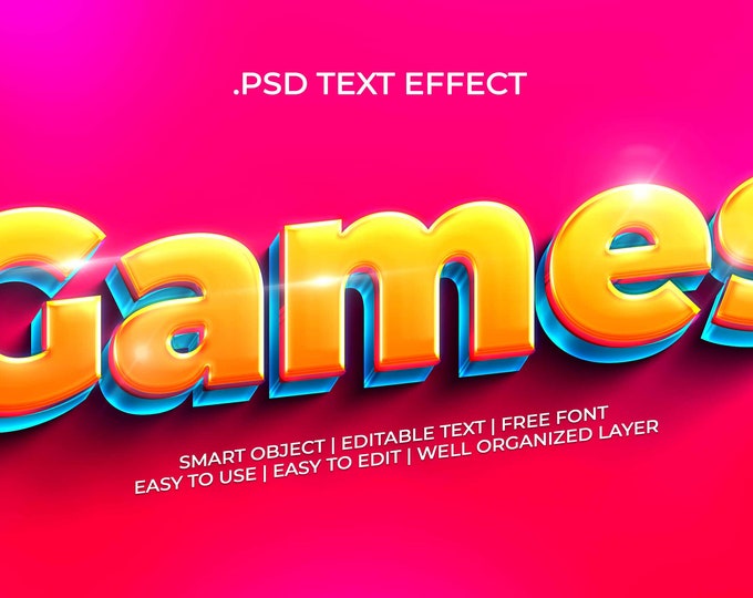 Photoshorp (PSD) Custom 3D Text Effect - Etsy
