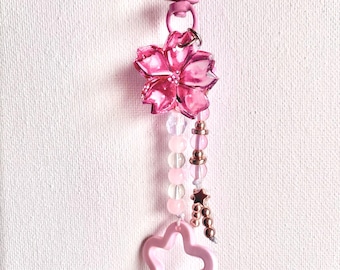Cyber Cherry Blossom Keychain