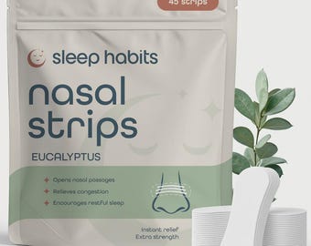 Sleep Habits – 45 szt. plastrów na nos przeciw chrapaniu – testowane przez niezależne laboratoria, bez parabenów, lateksu i silikonu, hipoalergiczne plastry na nos do spania