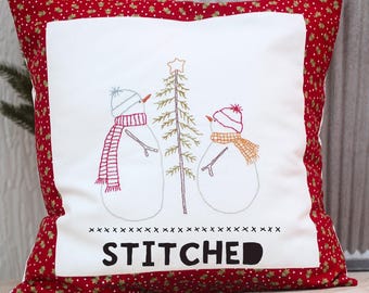 Embroidery Sheet - Snowmen with Tree