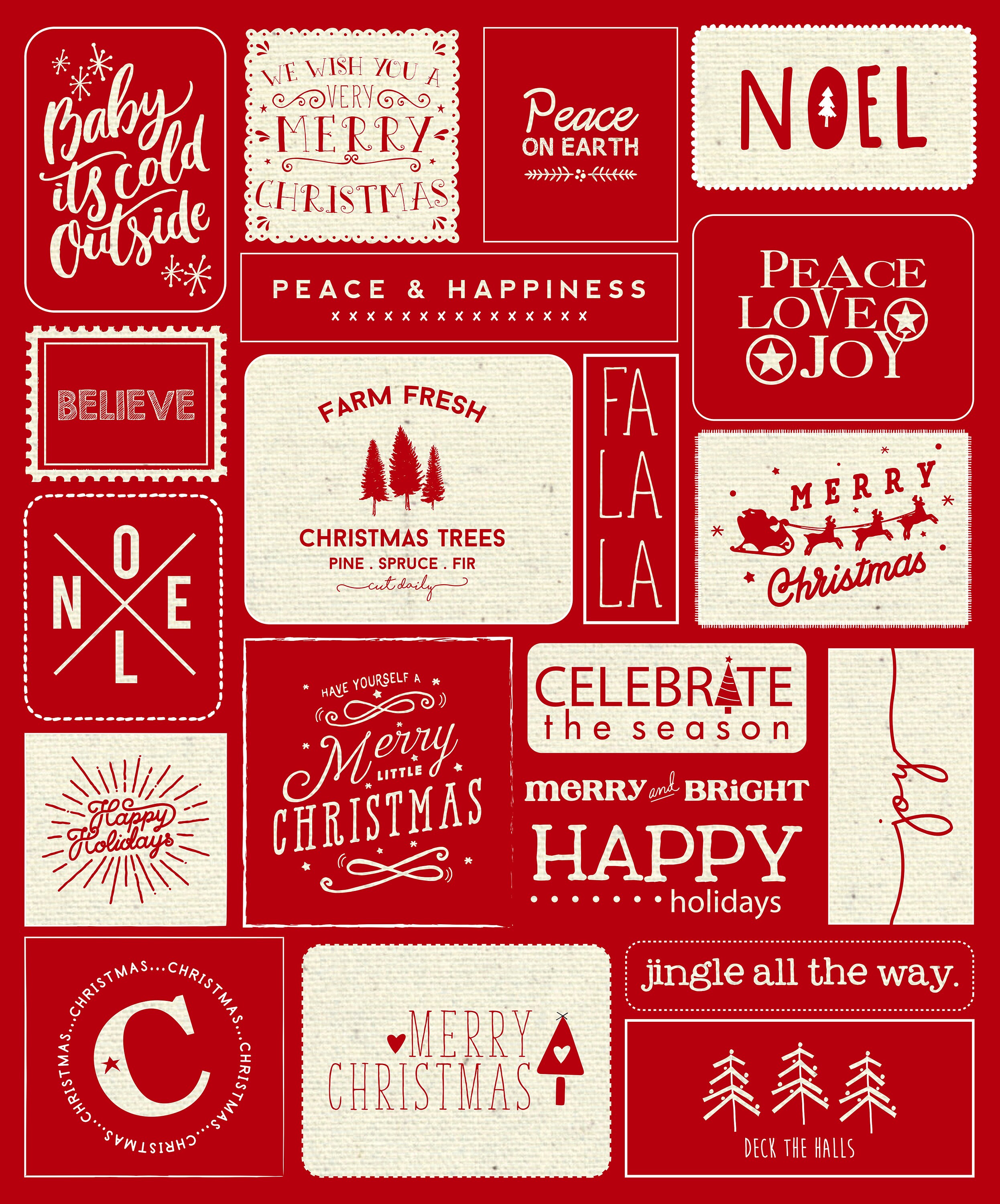 PREORDER Christmas Wishes Panel (Red)