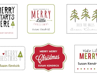 Merry Starts Here Labels (Customizable)