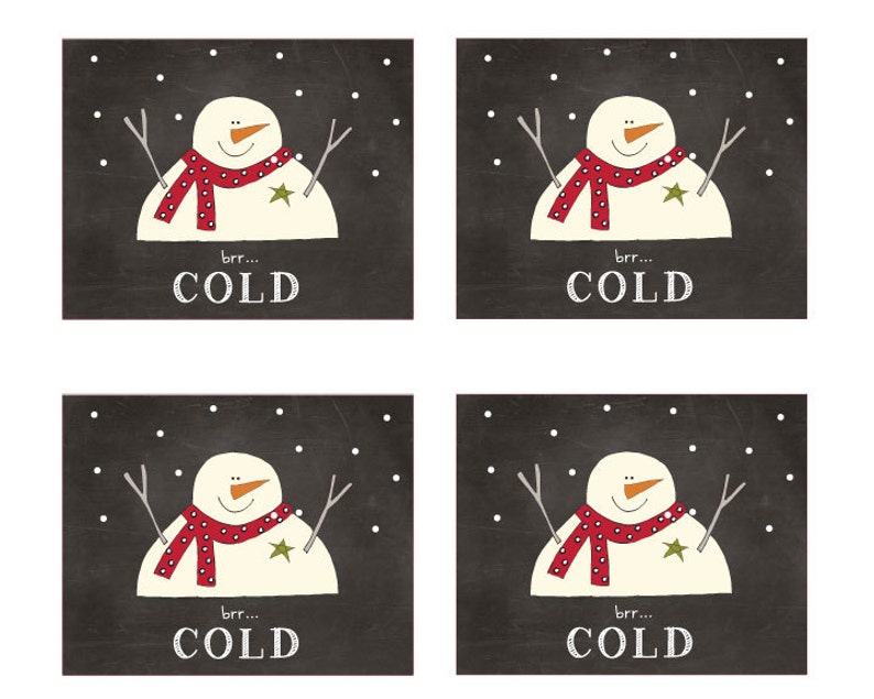 Mini Snowmen Labels - Etsy