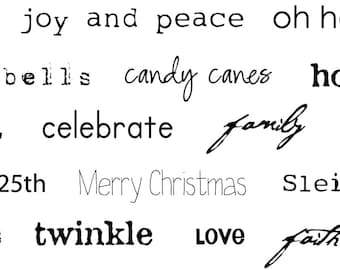 Little Christmas Words Iron On Label