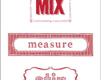 Mix, Measure, Stir Iron On Label