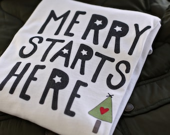 Merry Starts Here Short Sleeve Tee