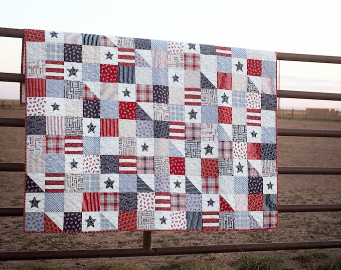 Featured listing image: PRE-ORDER RESERVATION- Stars & Stripes Quilt Kit