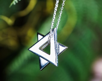 Collana con ciondolo a forma di piccola stella di David — Argento Sterling