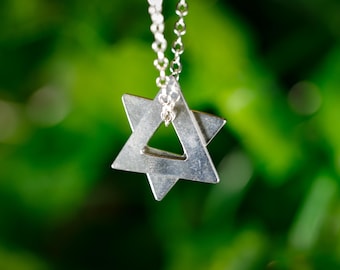 Collana Con Stella Di David In Argento Da Uomo, Regali Ebraici Per Uomo. - Italia - Foto 3