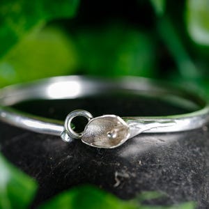 Elegant Calla Lily Bracelet | Sterling Silver Bracelet for Women | Handcrafted Flower Bracelet | Lily of the Valley Silver Bangle