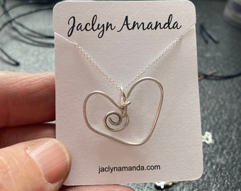 Silver Heart Pendant, Argentium Silver, Hammered Heart Pendant, Silver Necklace