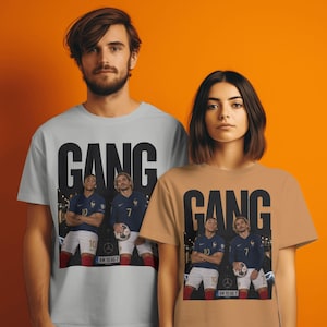 Camiseta extragrande de Kylian Mbappé y Antoine Griezmann, camiseta gráfica de la selección francesa de fútbol, camiseta de la Copa del Mundo de fútbol. imagen 11