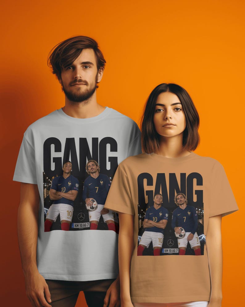 Camiseta extragrande de Kylian Mbappé y Antoine Griezmann, camiseta gráfica de la selección francesa de fútbol, camiseta de la Copa del Mundo de fútbol. imagen 11