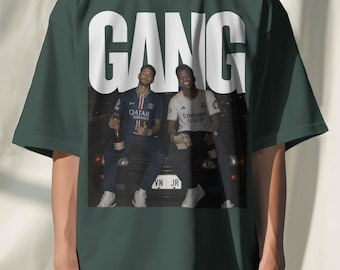 Camiseta extragrande con estampado de fútbol de Neymar Jr. y Vinicius Jr., camiseta para aficionados al fútbol.