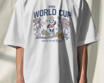 Oversized FIFA World Cup Panda Mascot T-Shirt | Soccer Tournament Tee