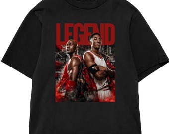Oversized Michael Jordan Scottie Pippen Shirt, Chicago Basketball Legend Tee, NBA Graphic T-Shirt