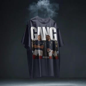 Camiseta extragrande de Kylian Mbappé y Antoine Griezmann, camiseta gráfica de la selección francesa de fútbol, camiseta de la Copa del Mundo de fútbol. imagen 8