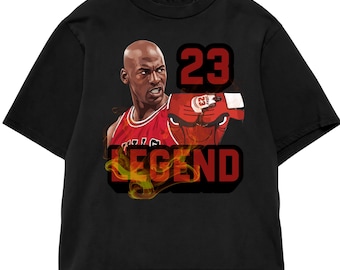 Oversized Michael Jordan 23 Shirt, Chicago Basketball Legend Tee, NBA Graphic T-Shirt