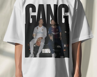 Oversized Cristiano Ronaldo Messi Shirt, Football Legends Tee, Soccer GOAT Graphic T-Shirt