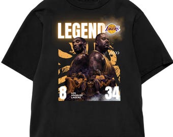 Oversized Kobe Bryant Shaq Shirt, Lakers Basketball Legend Tee, NBA Graphic T-Shirt