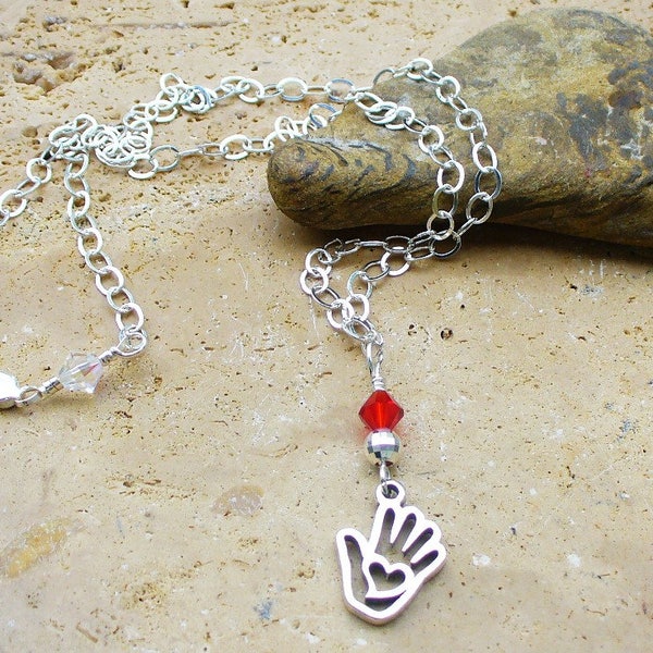 Heart in Hand Necklace Sterling Silver - Beautiful