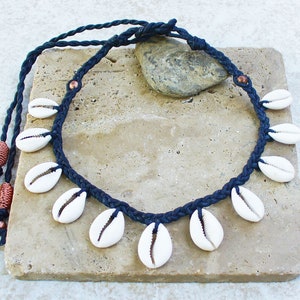 Cowrie Shell Necklace with Copper Bead Accents - Unisex