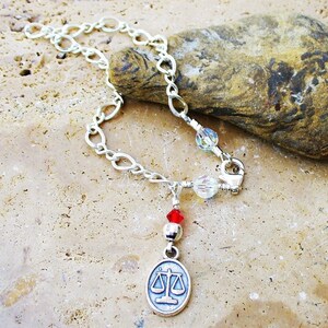 Zodiac Scales of Justice Bracelet - Sterling Silver - Hand-wired - Beautiful - Libra