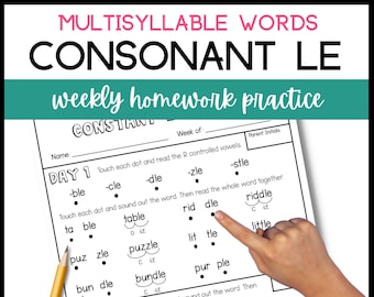 6 Types of Syllables Phonics Worksheet for Multisyllable Words Reading Worksheet for 3rd Grader Phonics Homework Learn to Read