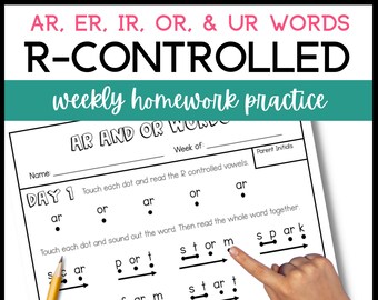 Phonics Worksheet R Controlled Vowel Words Reading Worksheet for 2nd Graders Phonics Homework Learn to Read at Home Bossy R Words