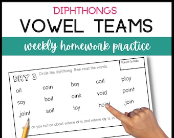 Six Types of Syllables Phonics Worksheet Long Vowels Diphthongs Reading Worksheet for 2nd Graders 3rd Graders Phonics Homework