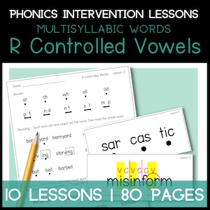 2nd Grade Readers 3rd Grade Readers Phonics Worksheets Bossy R Controlled Words 2 Syllable Words Lessons Phonics Intervention and Games