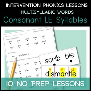 2nd Grade 3rd Grade Reading Worksheets Phonics Worksheets Consonant Syllable Words Lessons Phonics Intervention and Games