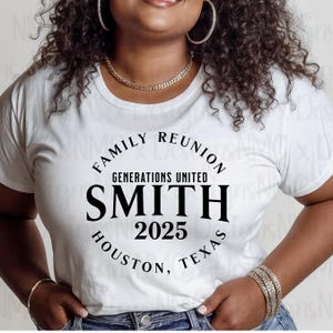 Customized Matching Family Reunion T-Shirt, Family Vacation Gathering Celebration Tee, Custom Name Location Year, Adult Youth Toddler Sizes