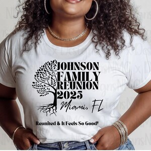 Customized Matching Family Reunion T-Shirt, Family Vacation Gathering Celebration Tee, Custom Name Location Year, Adult Youth Toddler Sizes