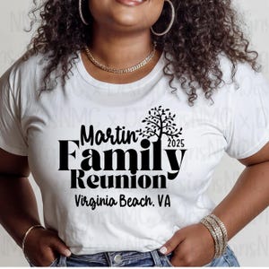 Customized Matching Family Reunion T-Shirt, Family Vacation Gathering Celebration Tee, Custom Name Location Year, Adult Youth Toddler Sizes